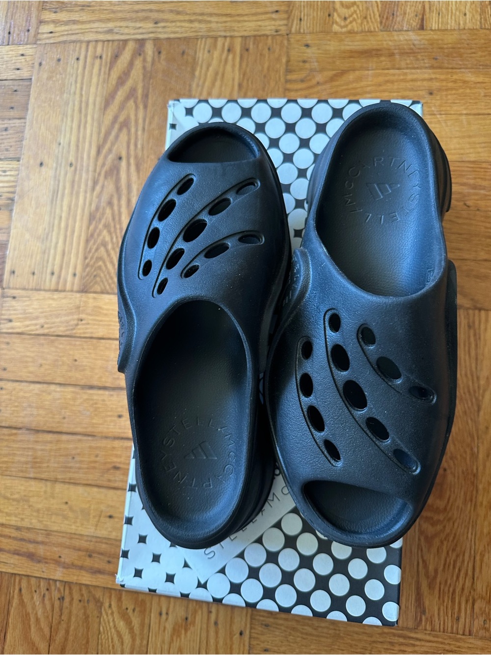 adidas Black Platform Clog Mules - Picture 4 of 6